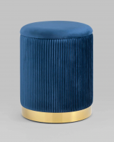 Пуф Шарлотта с ящиком, велюр синий