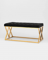 Банкетка-скамейка ИНСИГНИЯ, вельвет черный, сталь золото