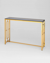 Консоль БРУКЛИН 115*30, стекло smoke, сталь золото