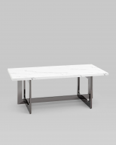 Журнальный столик Нэйтан 122*61, белый мрамор, сталь темный хром