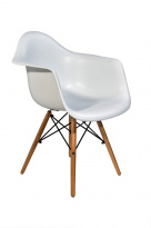 Кресло EAMES W белое. Сидение. + Кресло EAMES W. Каркас деревянный