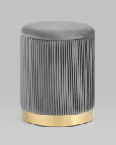 Пуф Шарлотта с ящиком, велюр серый