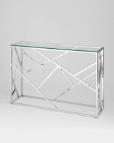 Консоль АРТ ДЕКО 115*30, прозрачное стекло, сталь серебро