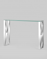 Консоль КРОСС 115*30, прозрачное стекло, сталь серебро