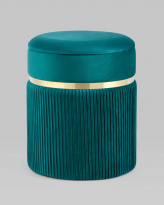 Пуф Миранда с ящиком, велюр бирюзовый