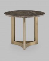 Журнальный столик Кассия 60*60, темная керамика, сталь шампань