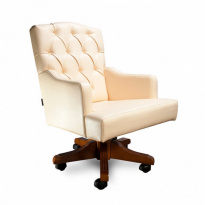Кресло "Викториан М" на пятилучье с деревянными накладками Люкс