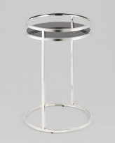 Журнальный столик Гестия 41*60 , стекло черное, сталь серебро