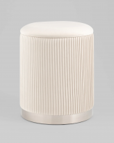 Пуф Шарлотта с ящиком, серебро, велюр бежевый