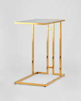 Журнальный столик 50*32 БОСТОН, стекло smoke, сталь золото