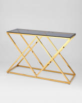 Консоль ИНСИГНИЯ 115*30, стекло smoke, сталь золото