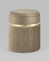 Пуф Миранда с ящиком, велюр бежевый