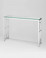 Консоль БРУКЛИН 115*30, прозрачное стекло, сталь серебро