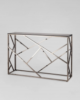 Консоль АРТ ДЕКО 115*30, стекло smoke, сталь тёмный хром