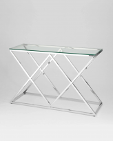 Консоль ИНСИГНИЯ 115*30, прозрачное стекло, сталь серебро