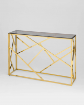 Консоль АРТ ДЕКО 115*30, стекло smoke, сталь золото