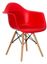 Кресло EAMES W красное. Сидение. + Кресло EAMES W. Каркас деревянный